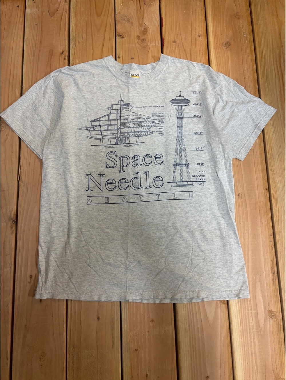 Anvil Space Needle Seattle T-Shirt Size Large